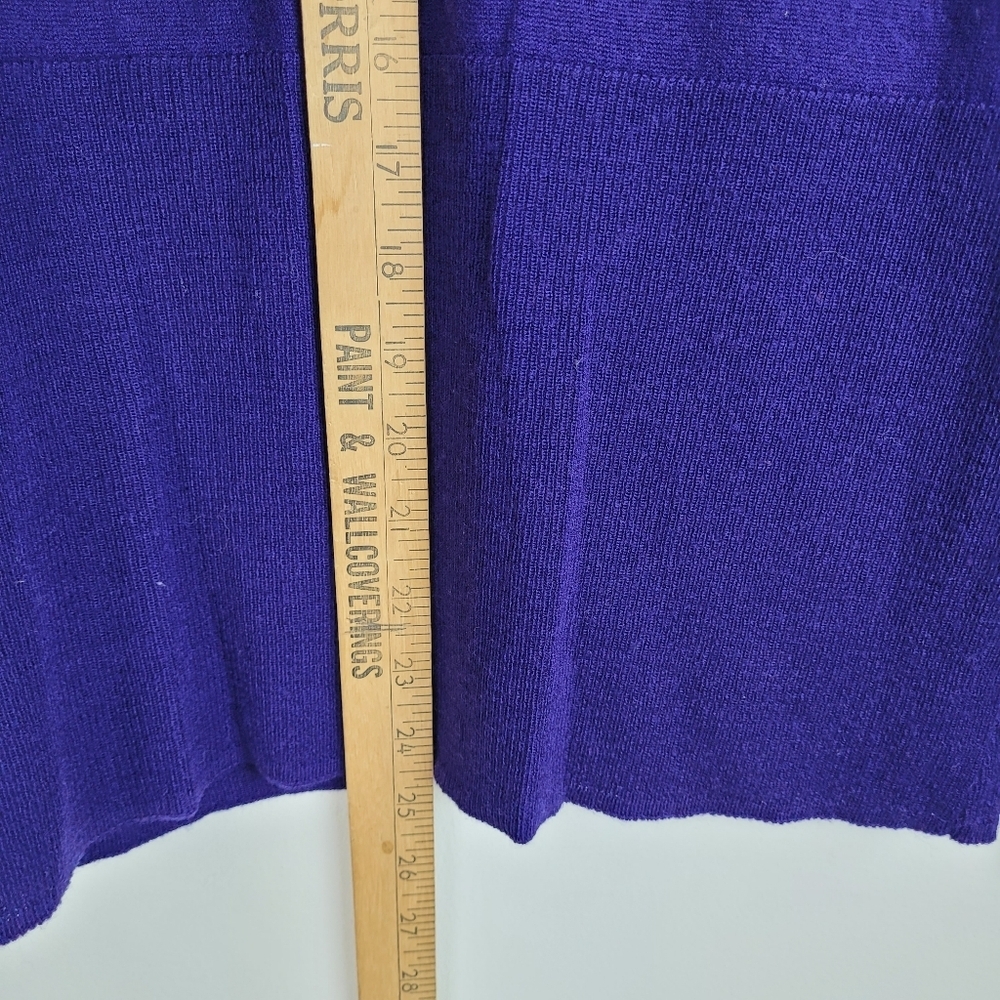 The Limited Deep Purple Crossover Wool Blend Fitted Lightweight Sweater Cozy L - Picture 5 of 10
